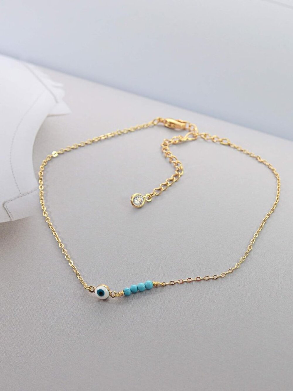 Anklet for Women Gold Chain 14K Gold Plated Dainty Boho Beach Summer Simple Foot - Picture 6 of 7